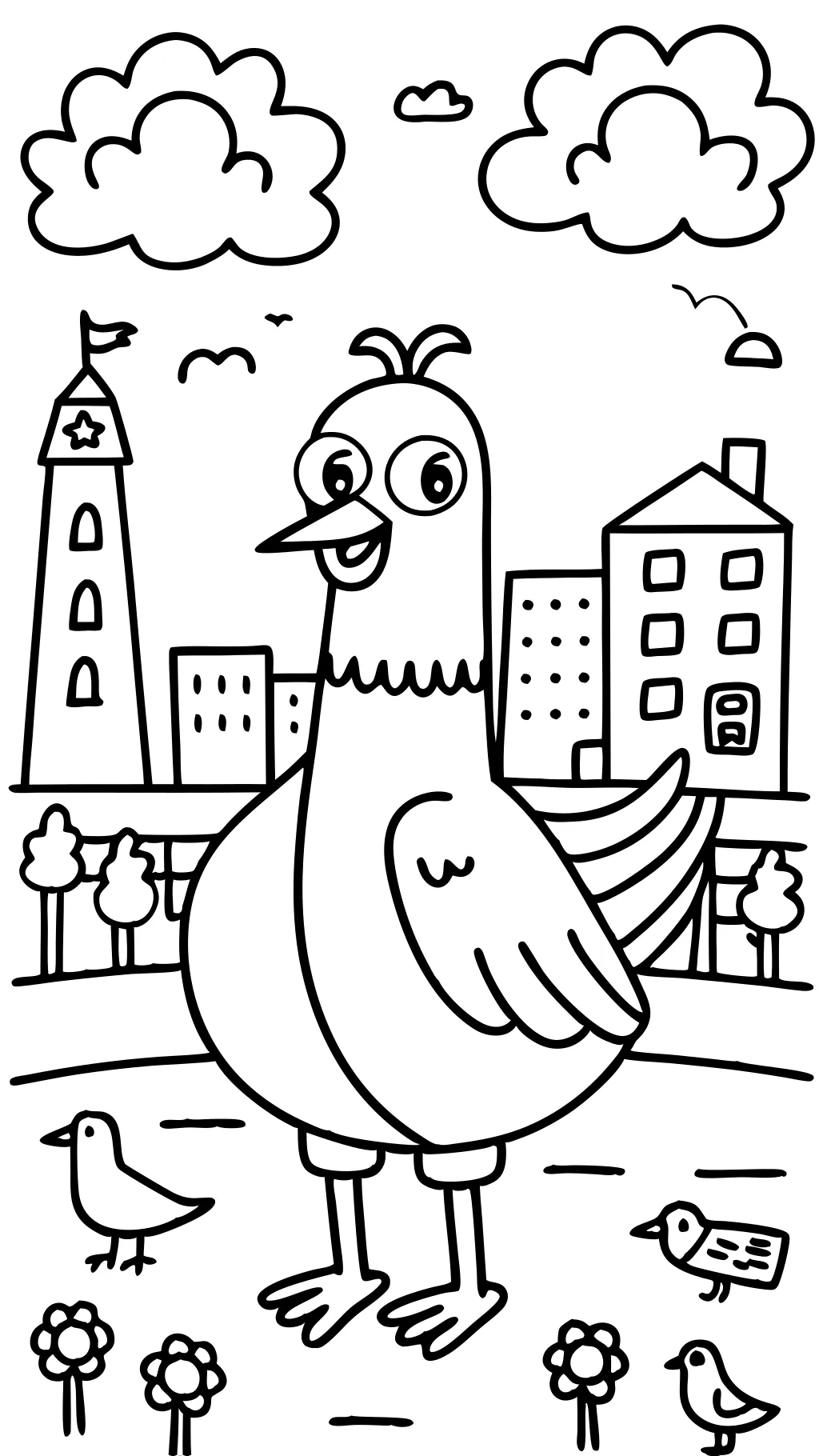 coloriage de pigeon mo willems